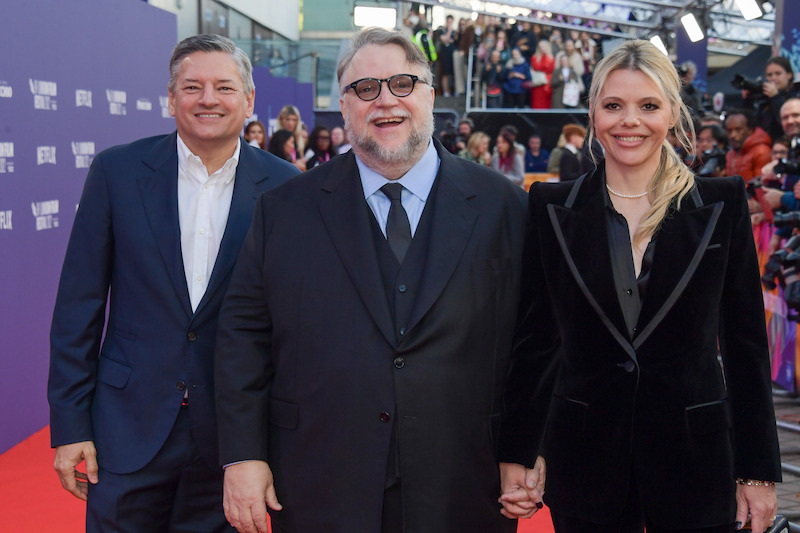 Netflix co-CEO Ted Sarandos, director Guillermo del Toro, and Kim Morgan -  ‘Guillermo del Toro’s Pinocchio’ Cast at the London Film Festival