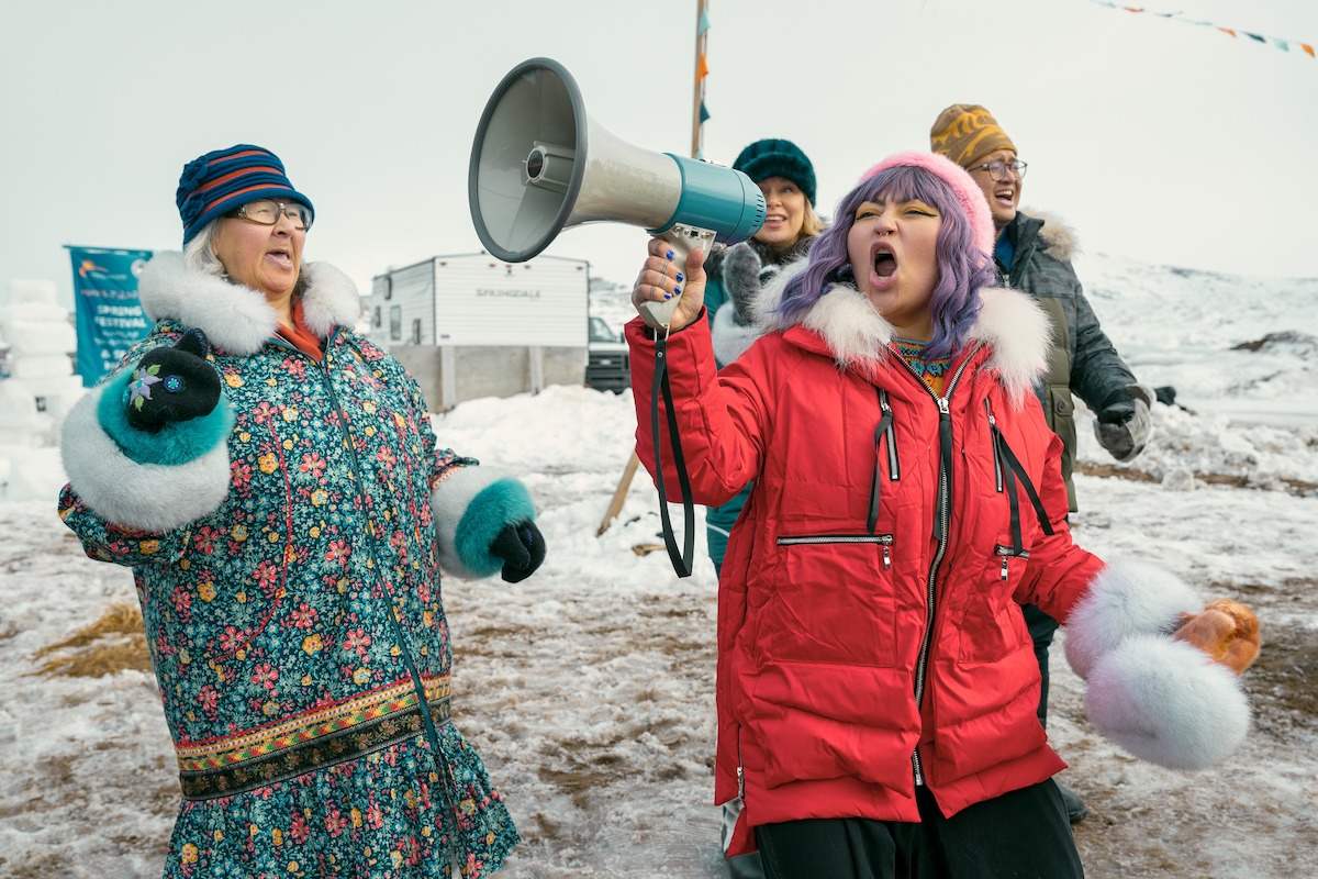 Nutaaq Doreen Simmonds as Elisapee (left) and Zorga Qaunaq as Millie (right) in ‘North of North’.