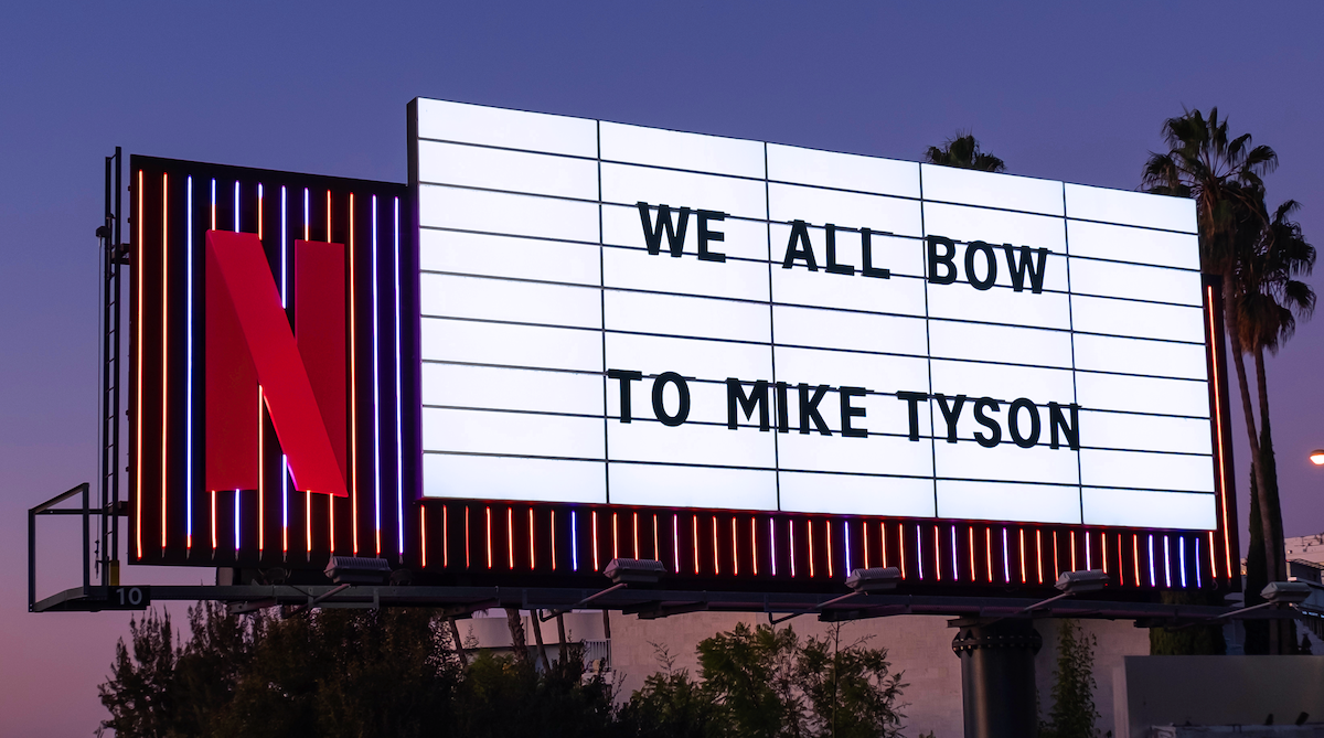 Sunset Blvd Billboard - ‘We all bow to Mike Tyson’