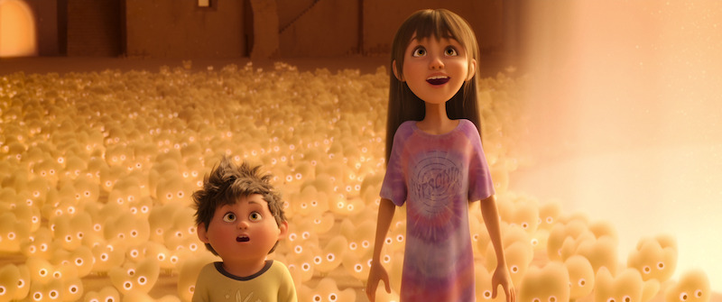 Animated still of Elliot voiced by Elias Janssen and Stevie voiced by Jolie Hoang-Rappaport in 'In Your Dreams'