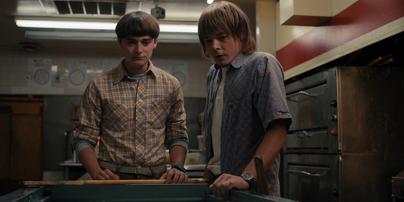 From left: Schnapp as Will and Heaton as Jonathan in Stranger Things Season 4, Volume 2. - See Over 100 Photos From ‘Stranger Things’ Season 4 Volume 2