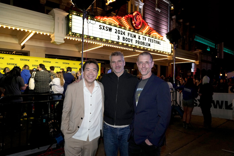 Alexander Woo, David Benioff, and D. B. Weiss attend the 3 Body Problem World Premiere at SXSW on March 08, 2024 in Austin, Texas.