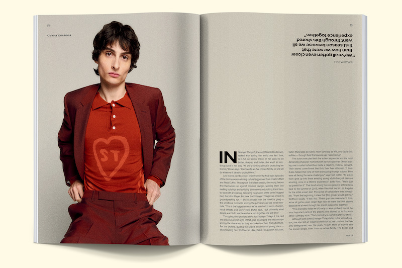 Spread featuring Finn Wolfhard