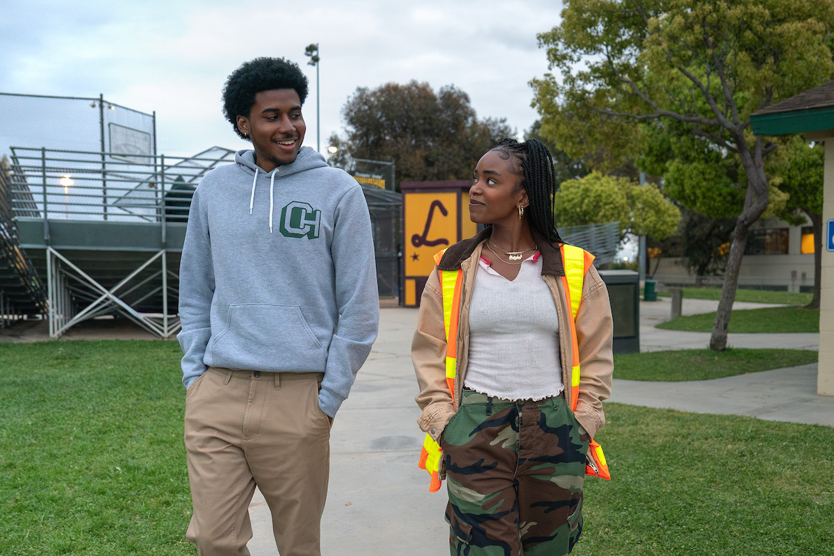 Michael Cooper Jr. as Justin Edwards and Lovie Simone as Keisha Clark in ‘Forever’
