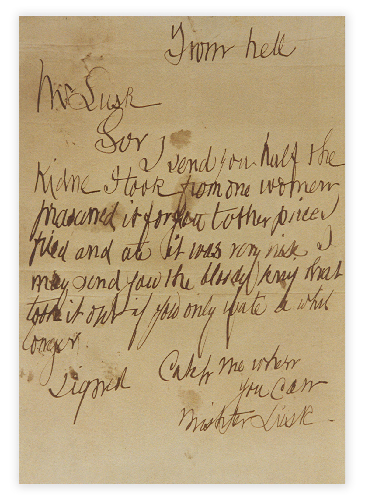 The “From Hell” letter