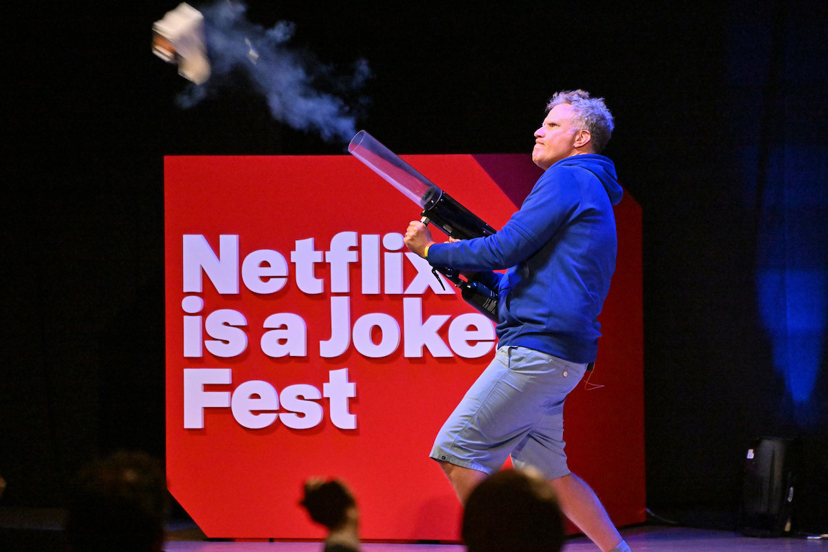 Will Ferrell performs onstage during Netflix Is A Joke Festival Presents: Dodgers Comedy Night Hosted By Cedric The Entertainer at The Orpheum Theatre on May 08, 2024 in Los Angeles, California.