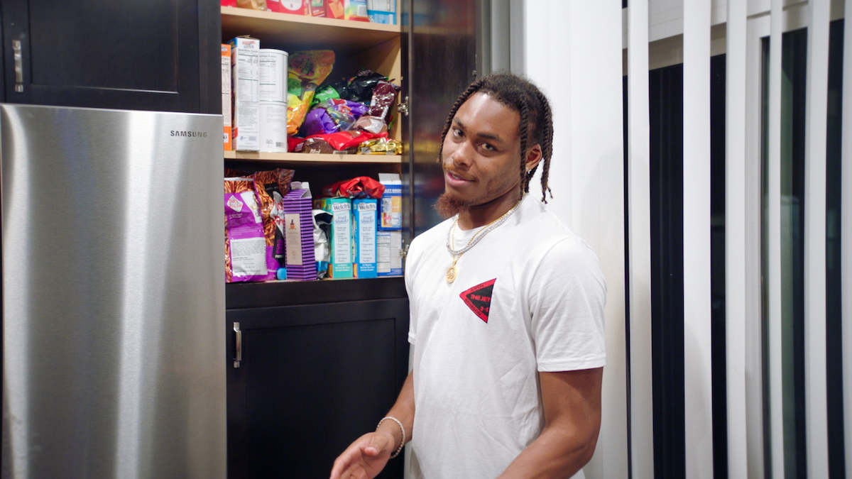 Justin Jefferson showing off his snacks.