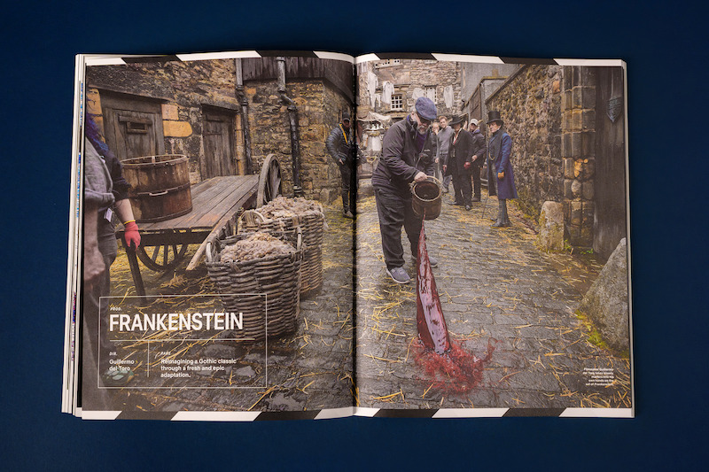 Spread from Tudum Magazine - Frankenstein crafts feature
