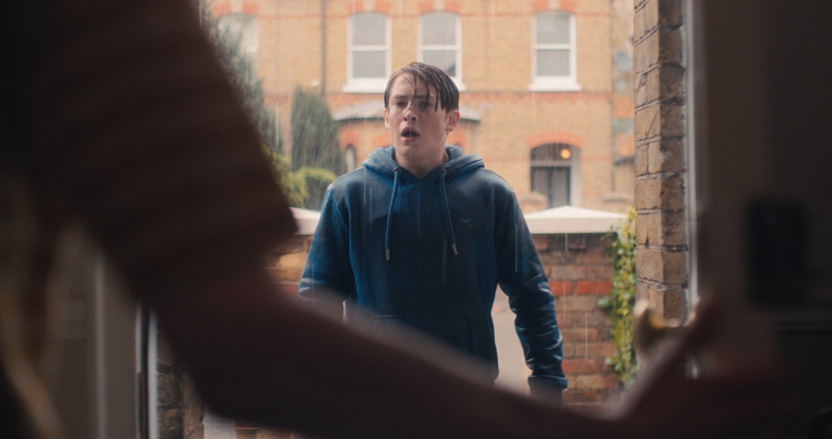 Nick shows up at Charlie’s door… sopping wet