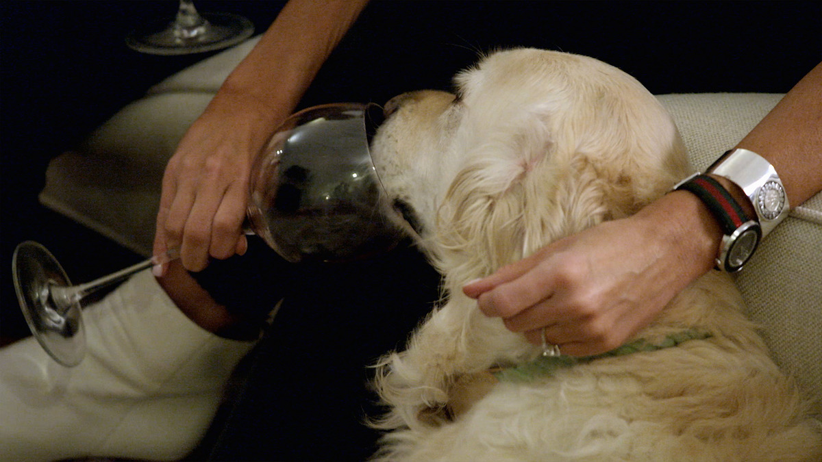 Jessica holding a glass of wine in 'Love is Blind'.