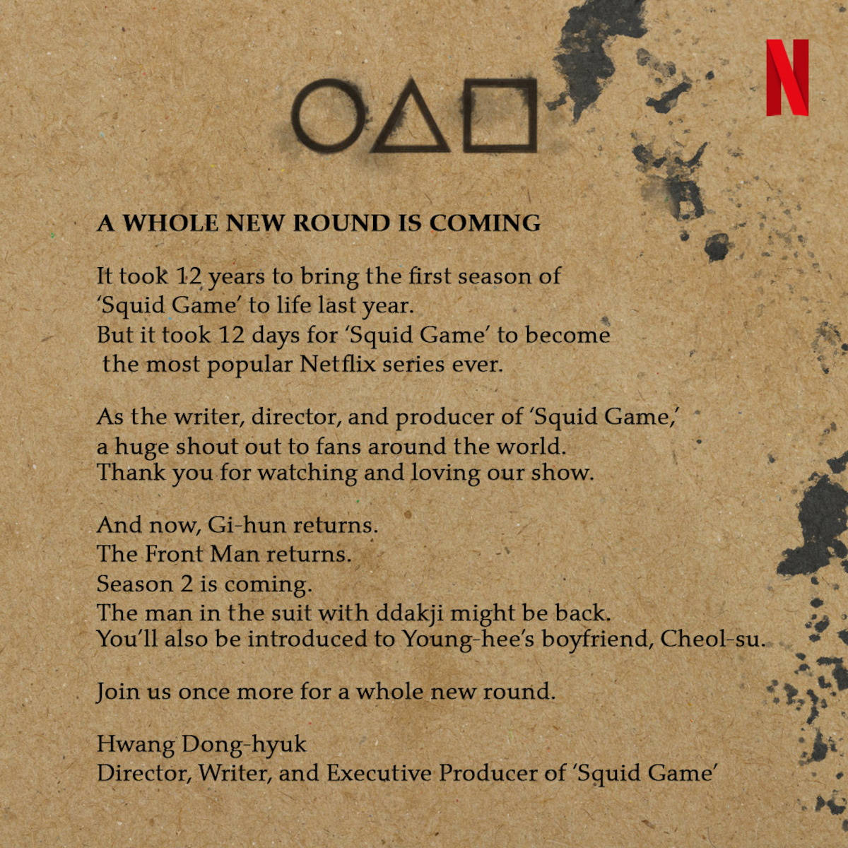 Netflix Squid Game Season 2 - release date and cast