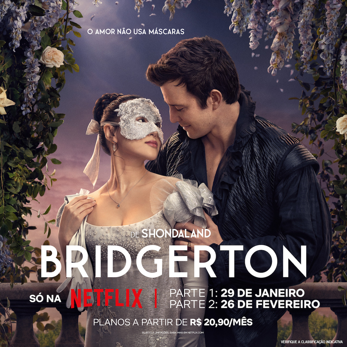 Yerin Ha como Sophie Baek e Luke Thompson como Benedict Bridgerton na temporada 4 de ‘Bridgerton’.