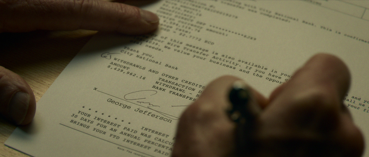 A wire transfer authorization signed by George Jefferson.