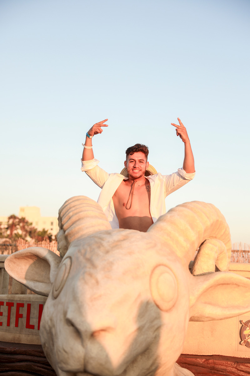 Fans attend Netflix global event for the celebration of One Piece at Santa Monica Pier in California. 