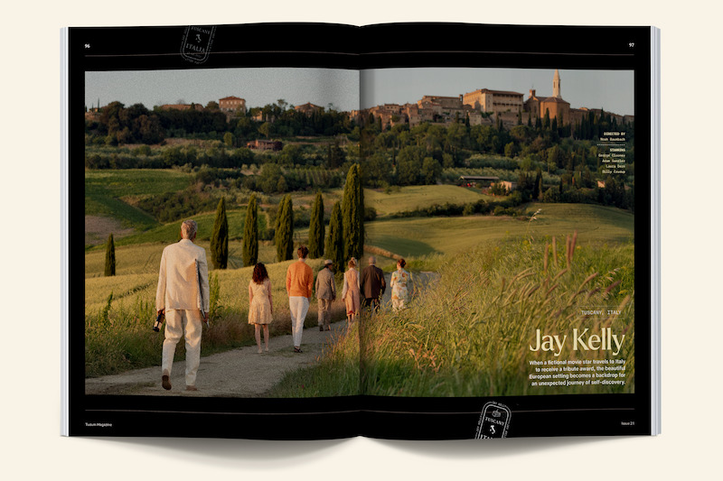 Issue spread of the locations of Jay Kelly