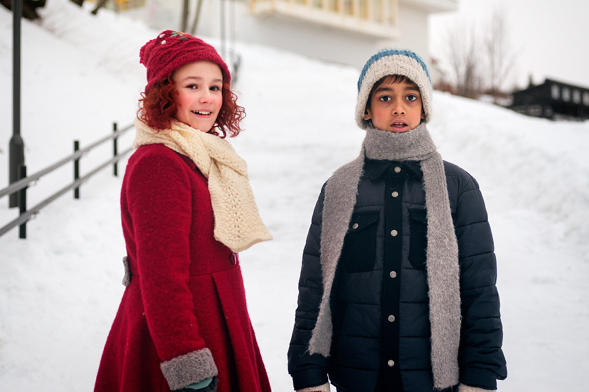 Celina Meyer Hovland as Hedvig and Mudit Gupta as Julian in 'The Snow Sister'. 