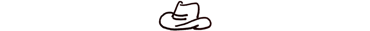 Line illustration of a cowgirl hat
