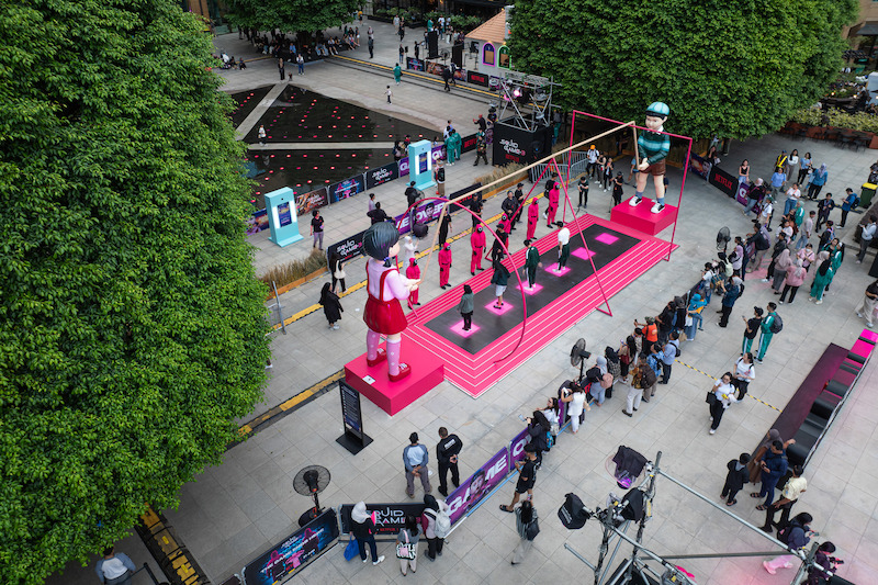 Fans compete during a 'Squid Game' Season 3 event in Jakarta, Indonesia.