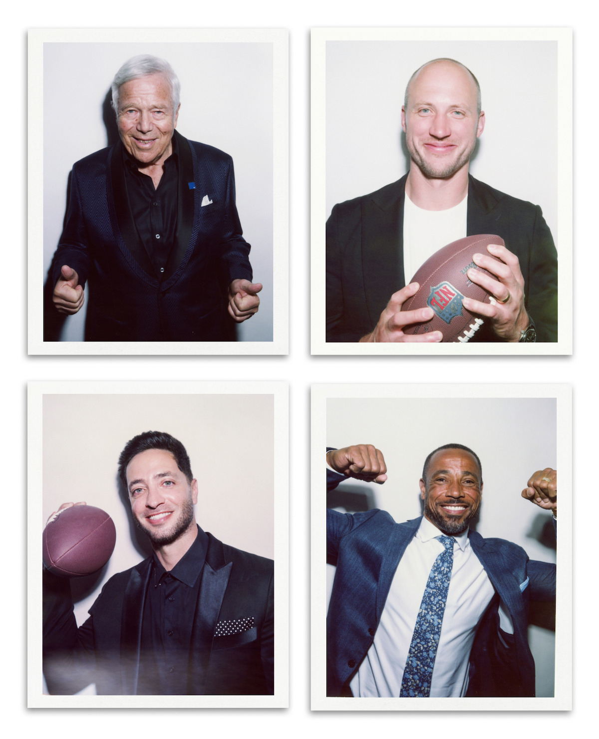 Clockwise from top left: Robert Kraft, Nate Solder, Rodney Harrison, and Ryan Braun