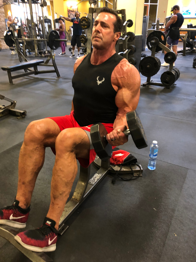 Kalafat works his arm muscles at the gym. Since the show’s end, he’s served as an executive for a number of companies, and now runs two businesses.