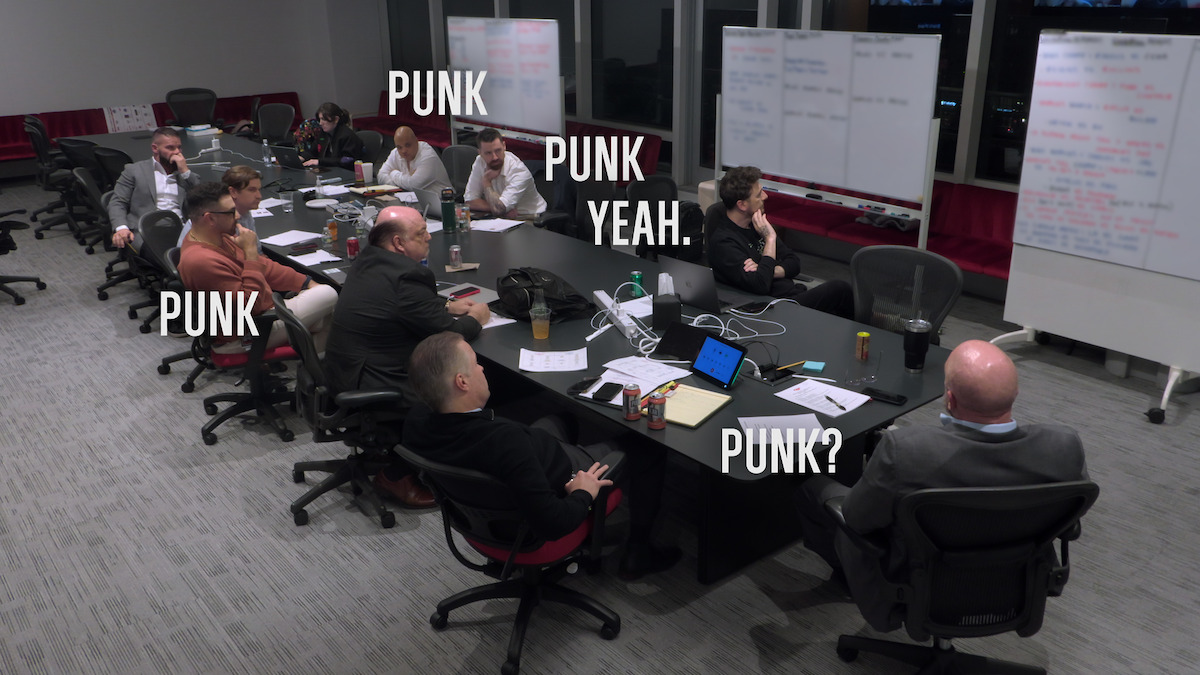 The writers’ room at the WWE Headquarters in Stamford, Connecticut.