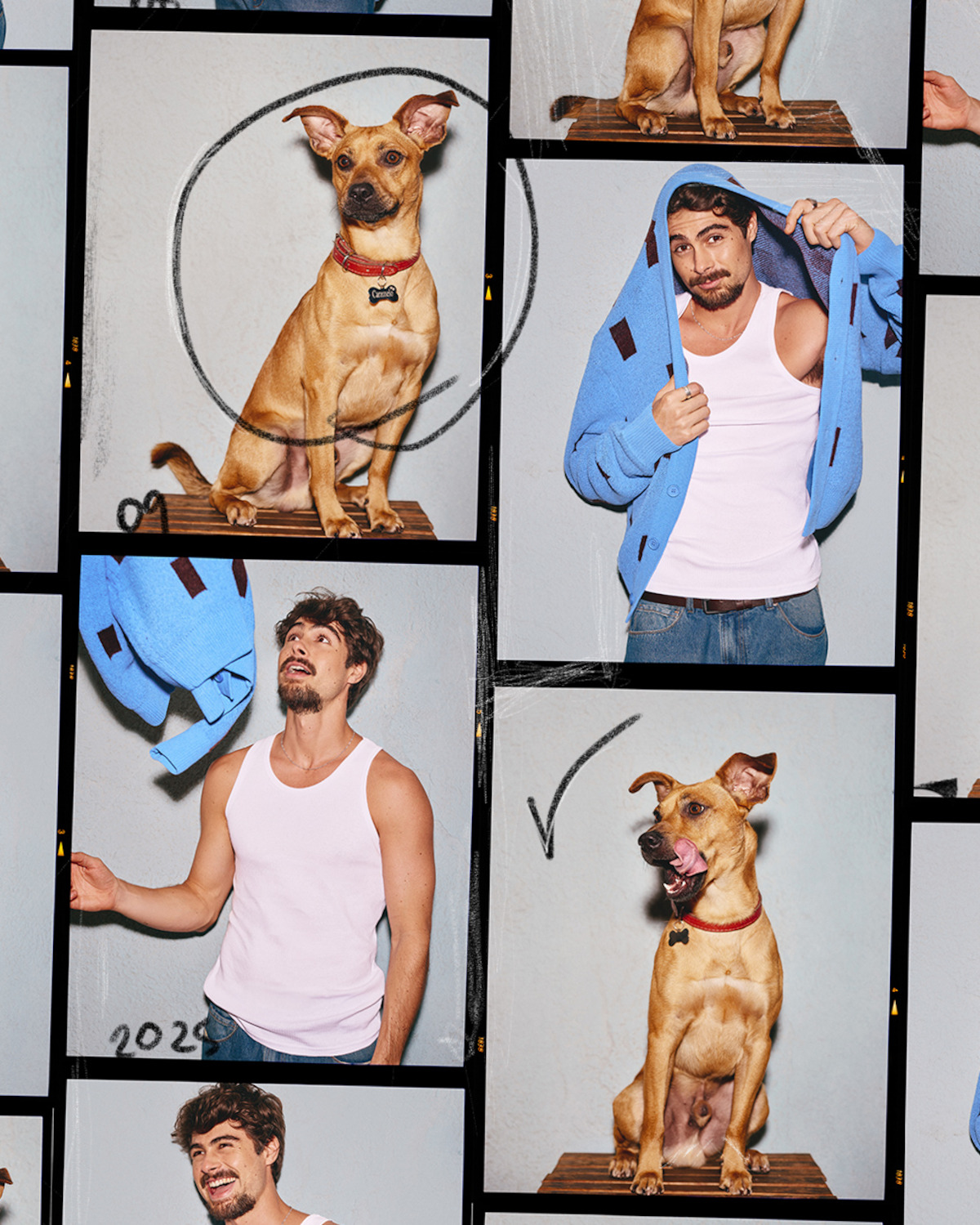 Montagem com fotos de Rafa Vitti e Amendoim, que estrelaram juntos o filme ‘Caramelo’
