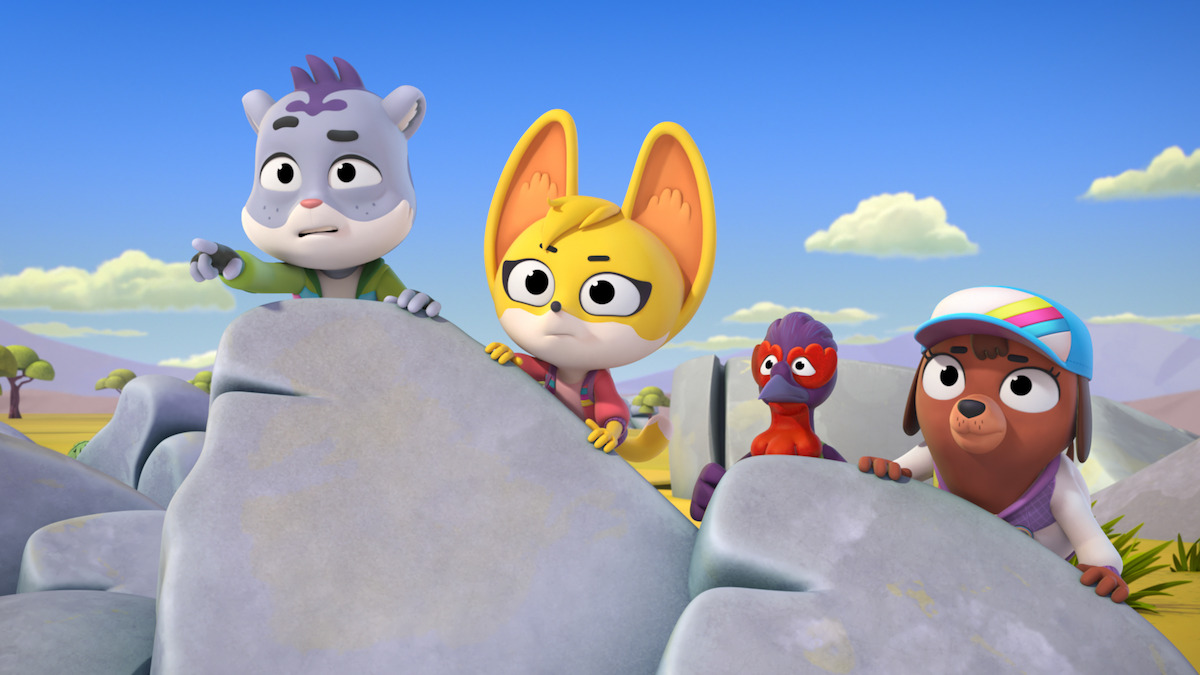 Creature Cases S6 (L to R) Shash Hira as Agent Sam Snow, Nneka Okoye as Agent Kit Casey, Maria Bamford as Cubby in Creature Cases S6. Cr. Courtesy of Netflix © 2025