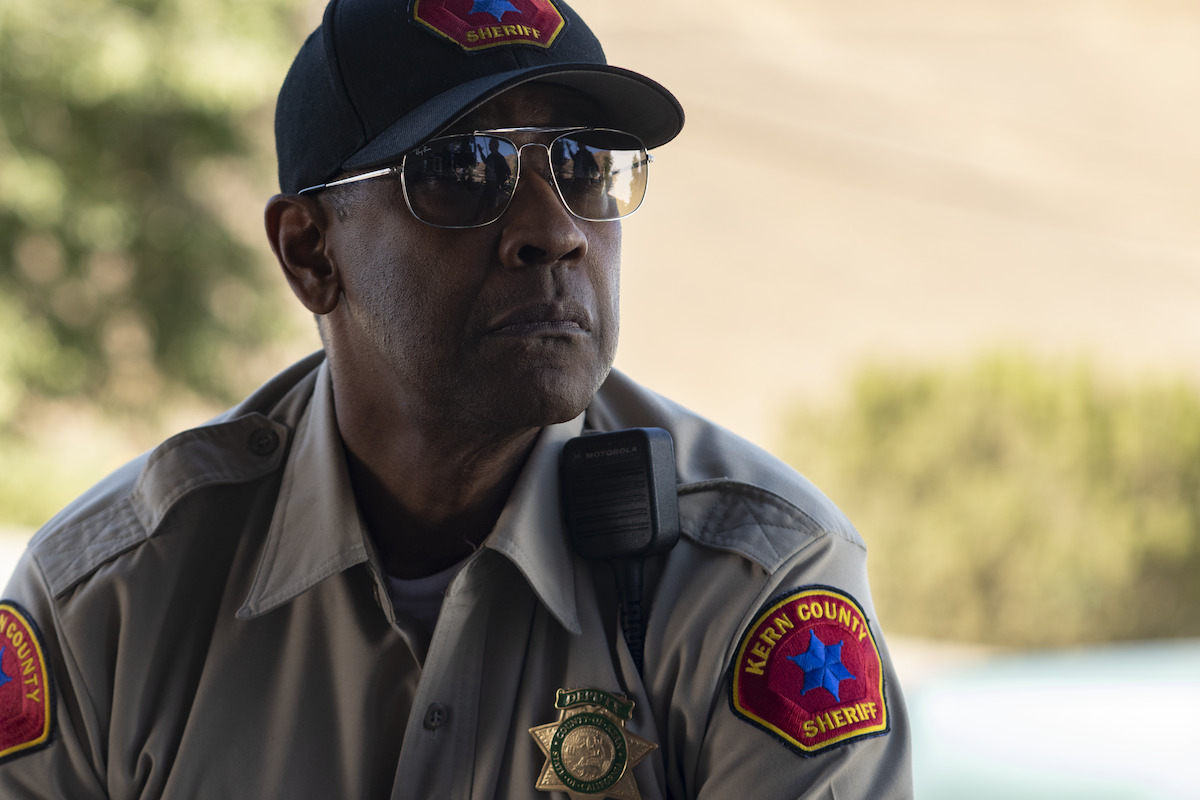 Denzel Washington wears a sheriff’s uniform in an image from the film ‘The Little Things.’