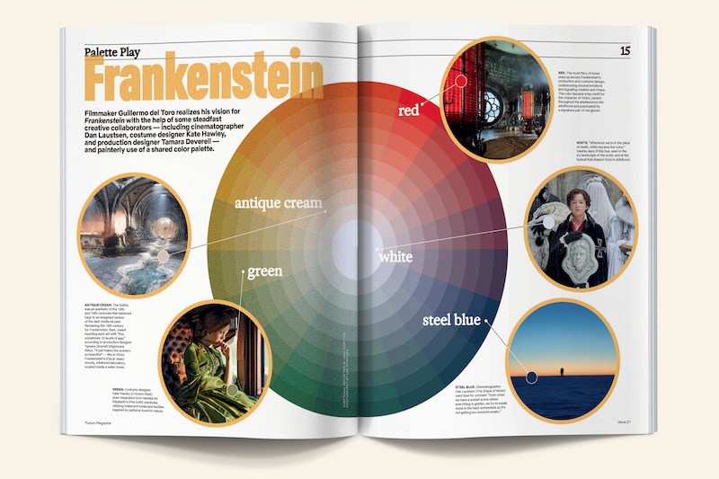 Issue spread of the Frankenstein palette