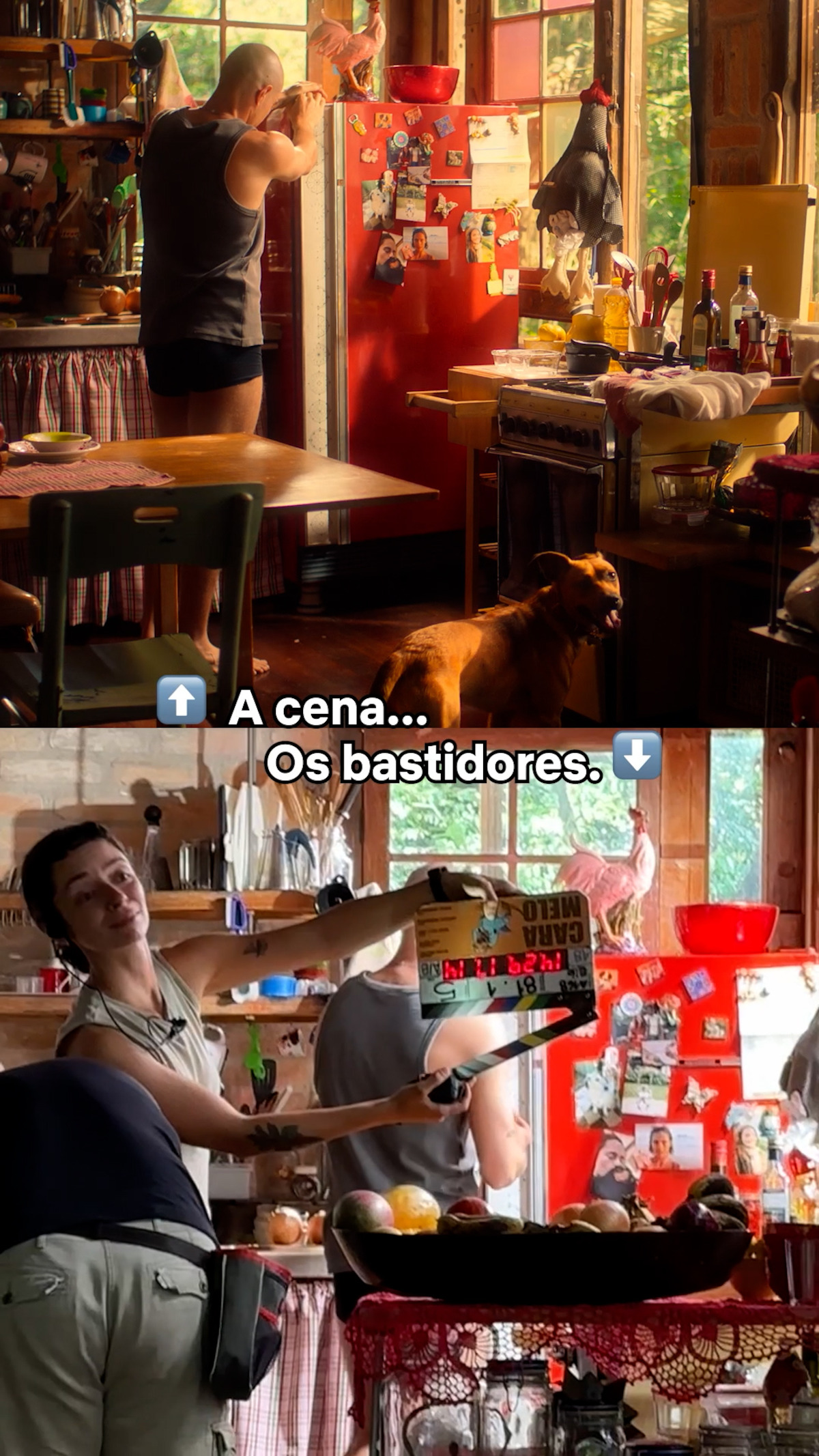 Cena de bastidores do filme 'Caramelo'