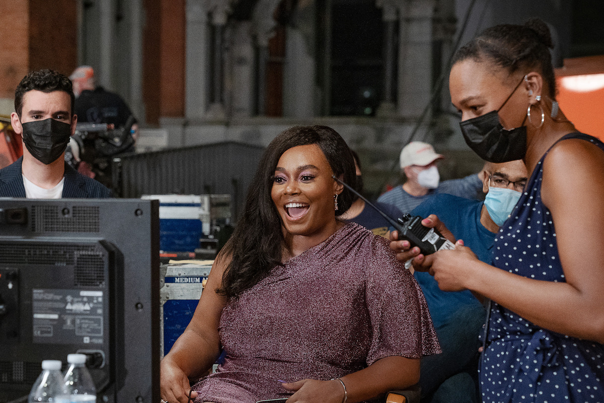 Director Numa Perrier on the set of The Perfect Find.