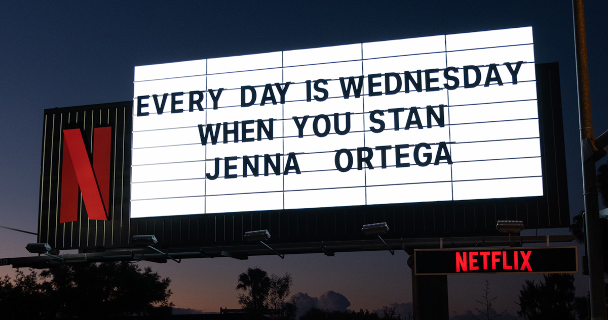 ‘Wednesday’ Jenna Ortega Sunset marquee