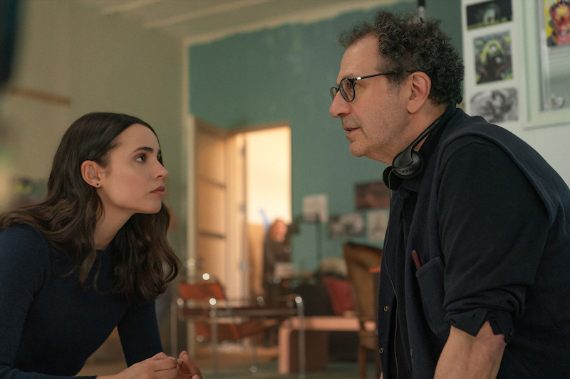 Sofia Carson as Alex and Writer/Director Adam Brooks on the set of 'The Life List'.
