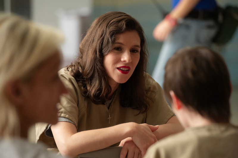 Yael Stone as Lorna on the set of Orange Is The New Black Season 3.