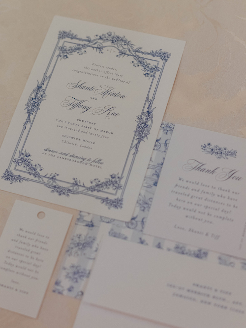 The inviation suite for 'The Event of the Season: A Bridgerton Wedding'