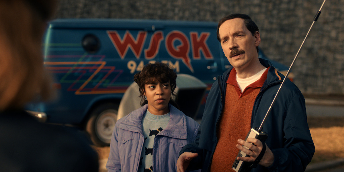 Priah Ferguson as Erica Sinclair and Randy Havens as Mr. Clarke in ‘Stranger Things 5’