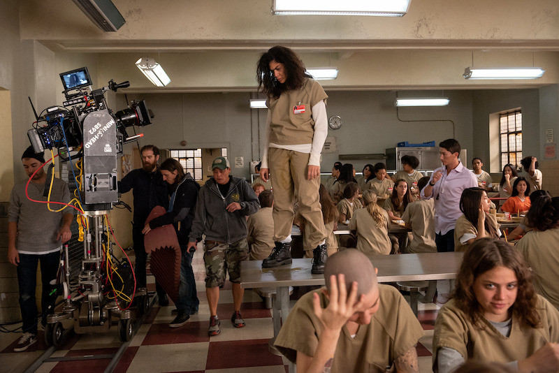 Laura Gomez as Blanca Flores on the set of Orange Is The New Black Season 4.
