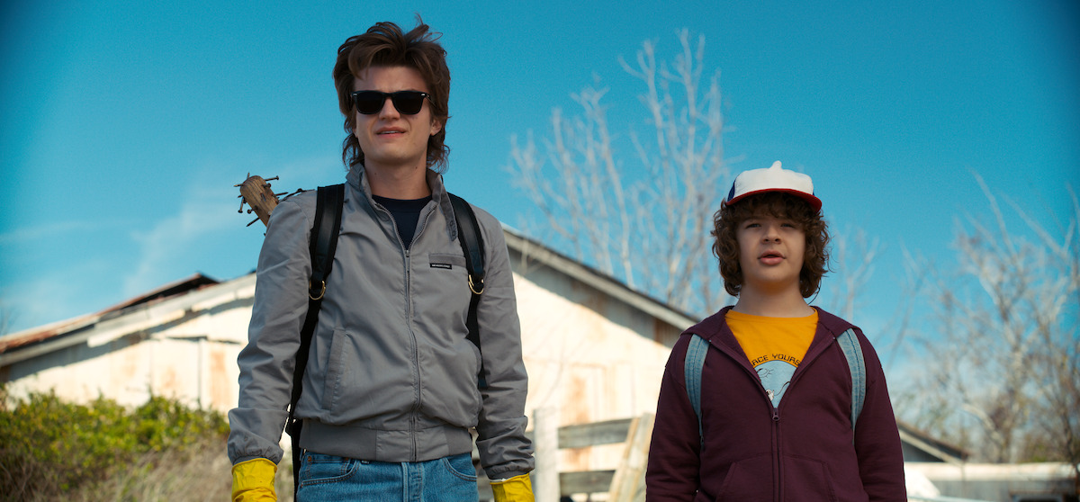 Joe Keery as Steve Harrington and Gaten Matarazzo as Dustin Henderson in 'Stranger Things' Season 2