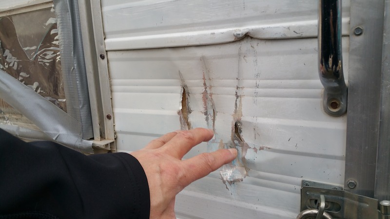 This trailer in Upper Fruitland sustained multiple attacks from Bigfoot.   - Evidence of Bigfoot