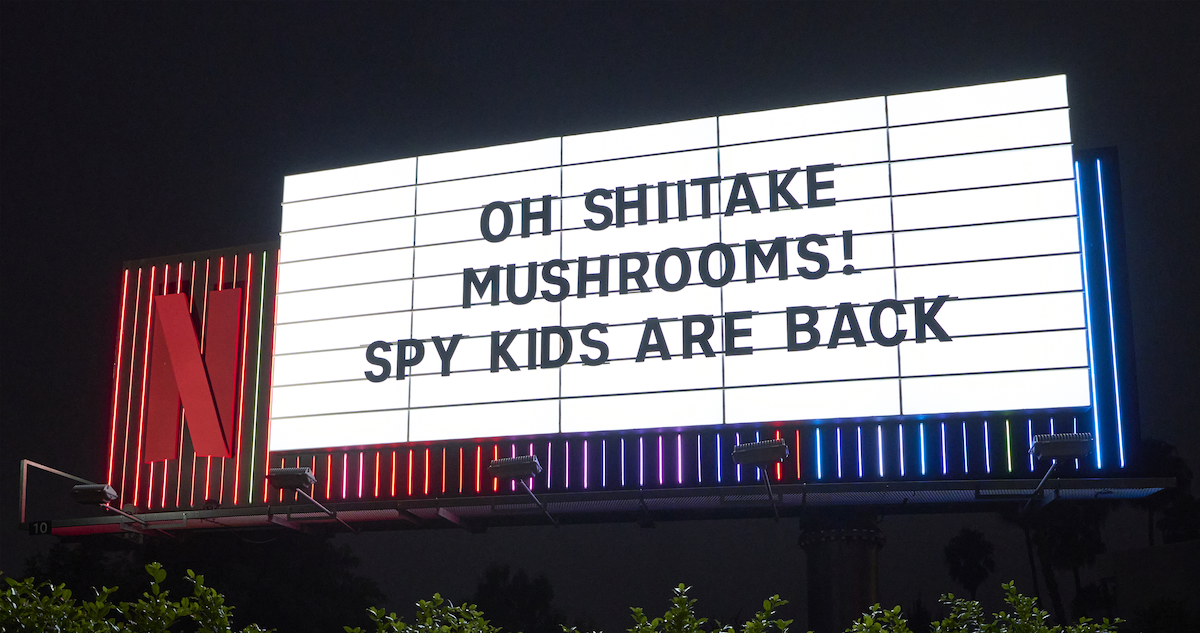 Spy Kids: Armageddon Sunset Blvd Billboard: ‘Oh shitake mushrooms! Spy Kids are back’