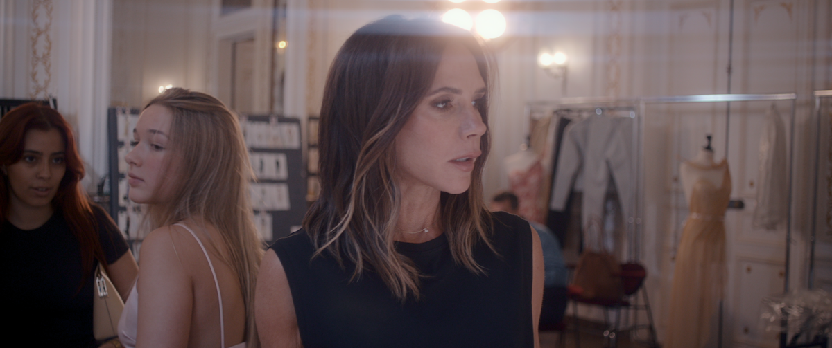 Victoria Beckham in the throes of preparing for her runway show in Paris.