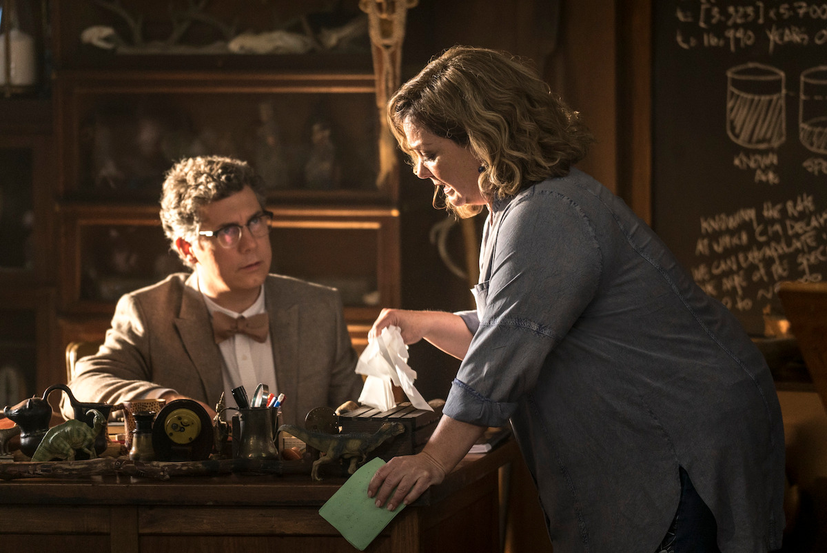 Melissa McCarthy as Deanna and Chris Parnell as Mr. Truzack have an emotional office hours meeting in ‘Life of the Party.’