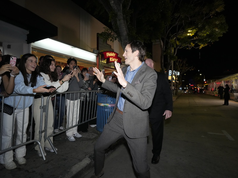 Ashton Kutcher attends the Los Angeles premiere of Your Place or Mine.