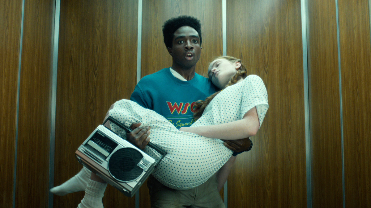 Caleb McLaughlin as Lucas and Sadie Sink as Max in ‘Stranger Things 5’