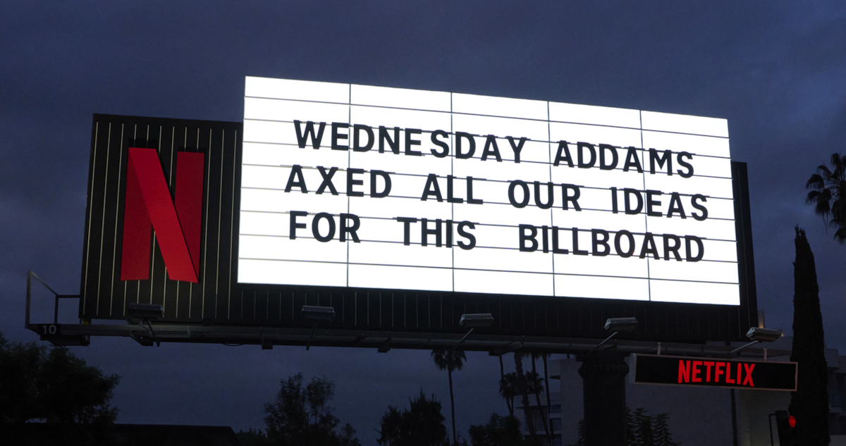 ‘Wednesday’ Sunset marquee