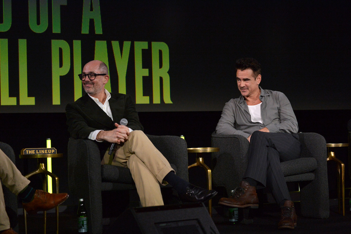 Berger and Farrell sitting at a panel about Ballad of a Small Player