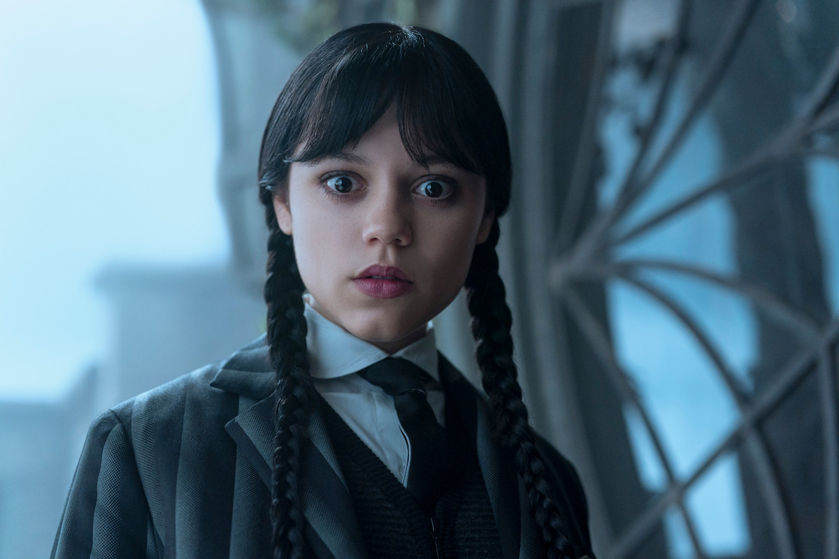 Jenna Ortega as Wednesday Addams shows a shocked expression in ‘Wednesday’ Season 2.