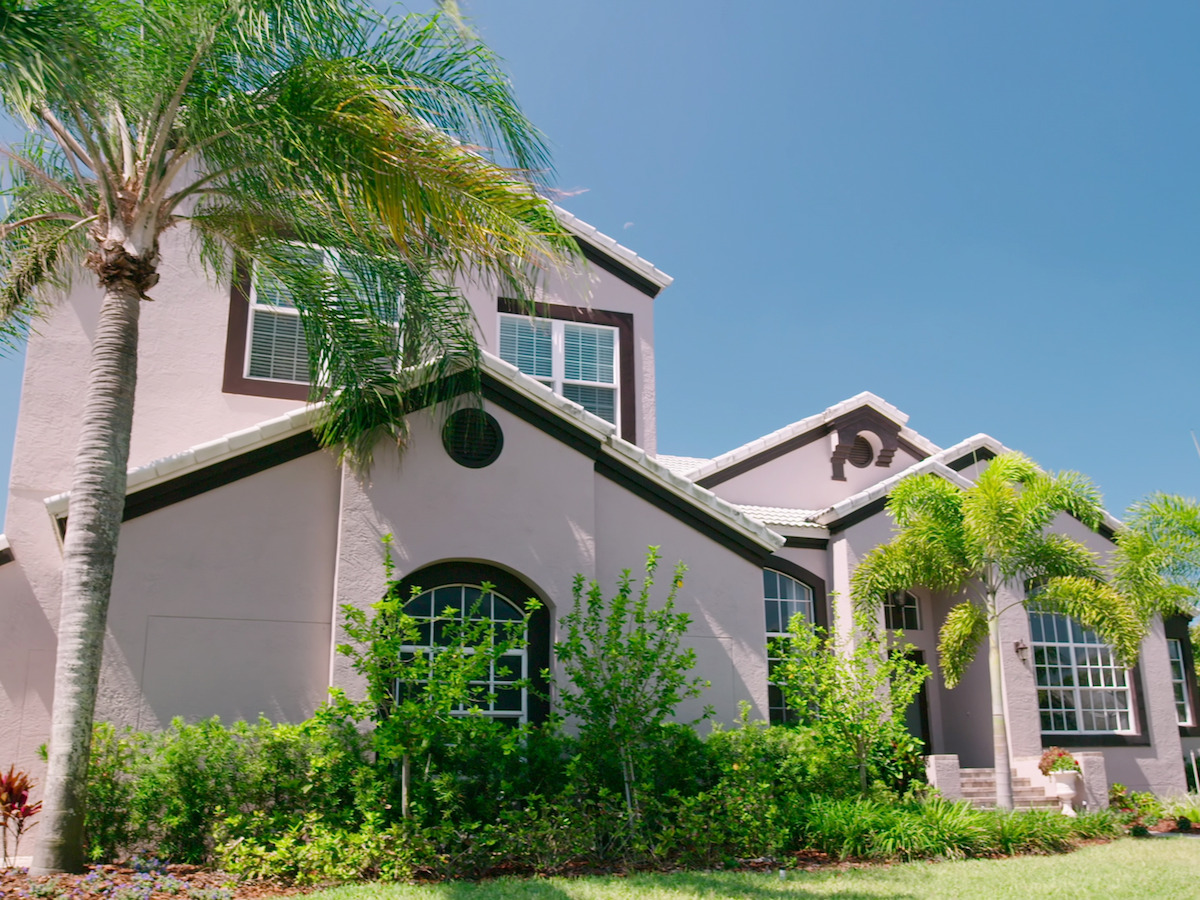 A close up of an upscale home in Gulfport, Florida 