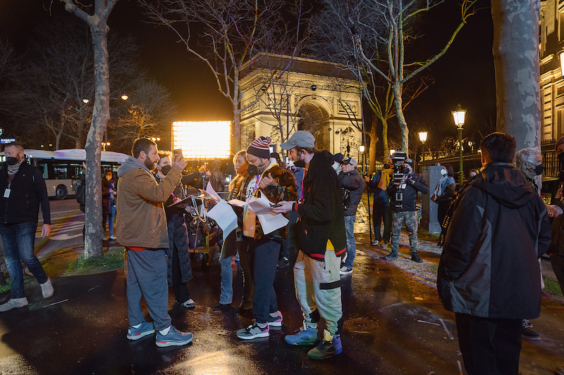 The cast and crew of Murder Mystery 2.