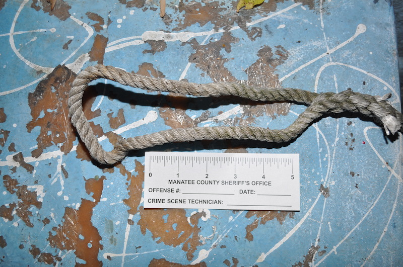 This section of rope was found in Pat’s Stumpnocker. 
